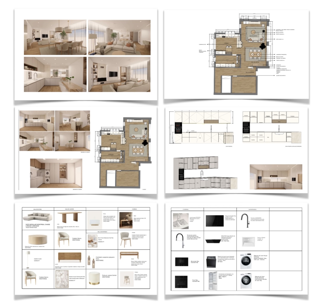 Projeto de interiores para moradia em construção 